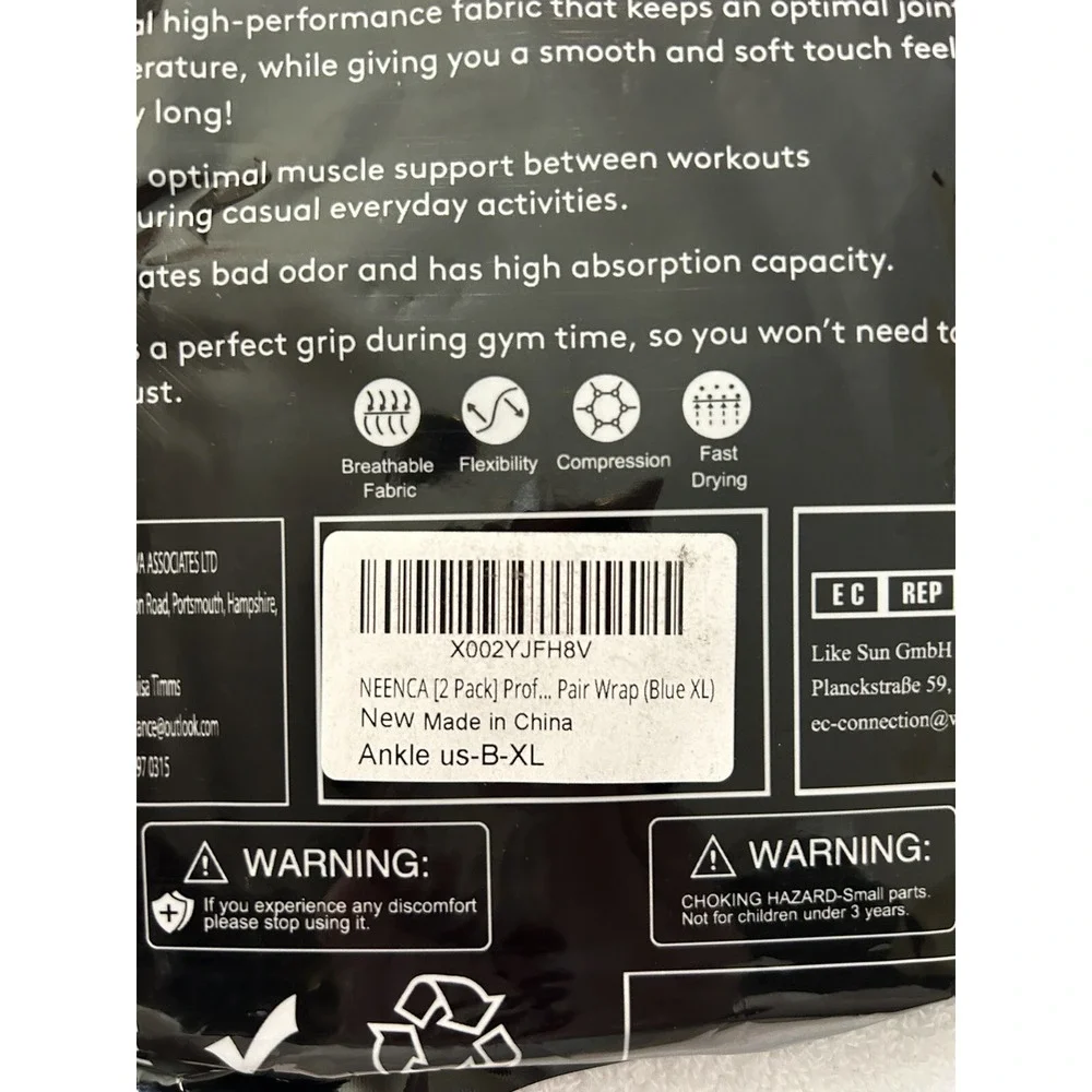 Neenca 2 Pack Professional XL Blue Ankle Brace NEW (H2)